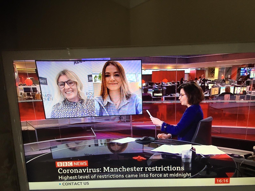 wearepower_net's tweet photo. Did you catch #NPW Founder @SimoneRoche and Digital Marketing Assistant Eleanor Keegan on @BBCNews today? They spoke about the work that Northern Power Women and @NP_Futures have been doing to move forward better during this pandemic #WeAreNPW #NPFutures https://t.co/vFl2l7ZENz