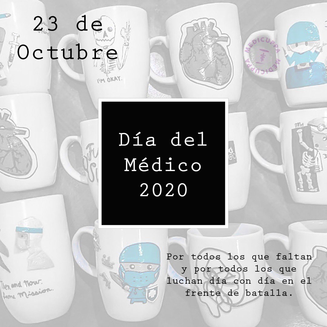 MediCuppa's tweet photo. Este 23 de octubre se celebra en México el Día del Médico; pero en este 2020, será una celebración diferente. 
Honremos y agradezcamos a ellos, que son fundamentales para el mundo entero en la lucha diaria contra la Covid-19.
#diadelmedico #felizdiadelmedico #doctorsday #handmade https://t.co/XrJKW2f52N