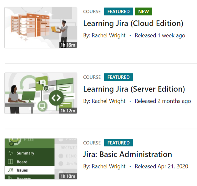 rlw_www's tweet image. It&apos;s always a good time to learn #Jira or strengthen your existing skills!  Take my new Learning Jira or #JiraAdministration courses on LinkedIn Learning.  linkedin-learning.pxf.io/rachel-wright #LinkedInLearningInstructor #Atlassian #linkedinlearning #alwaysbelearning