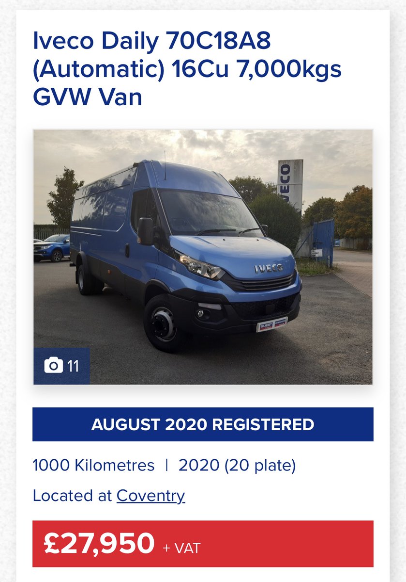 Iveco Daily 70C18A8 (Automatic) 16Cu 7,000kgs GVW Van for details 👉🏻 guesttruckandvan.co.uk/used-vehicles/…