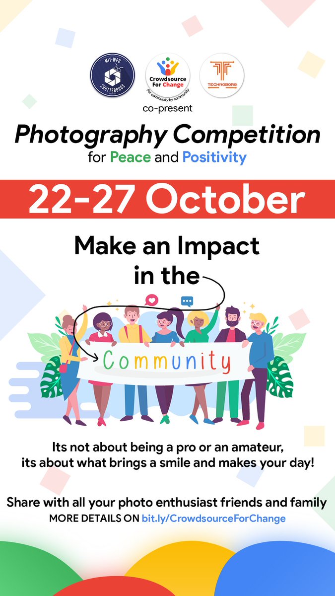 Kaushiv1's tweet photo. The event is live now ! Go check it out . Link - https://t.co/6BaCIXjglX
We invite everyone to participate and make an impact in the community !
Follow @CrowdsourceforC !
#GoogleCrowdsource
#CrowdsourceForChange
#CrowdsourceForPeace
#CrowdsourceForPostivity https://t.co/diqJ15EYMJ