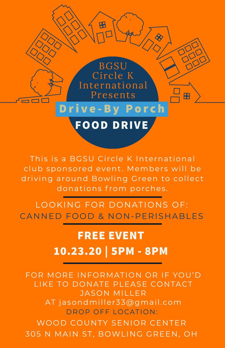 CircleKBG's tweet photo. Today is the day!! Can’t wait to pick up donations from all of the amazing people who are signed up. If you would still like to donate, please contact the email on the flier. https://t.co/EfafV9Fh5W