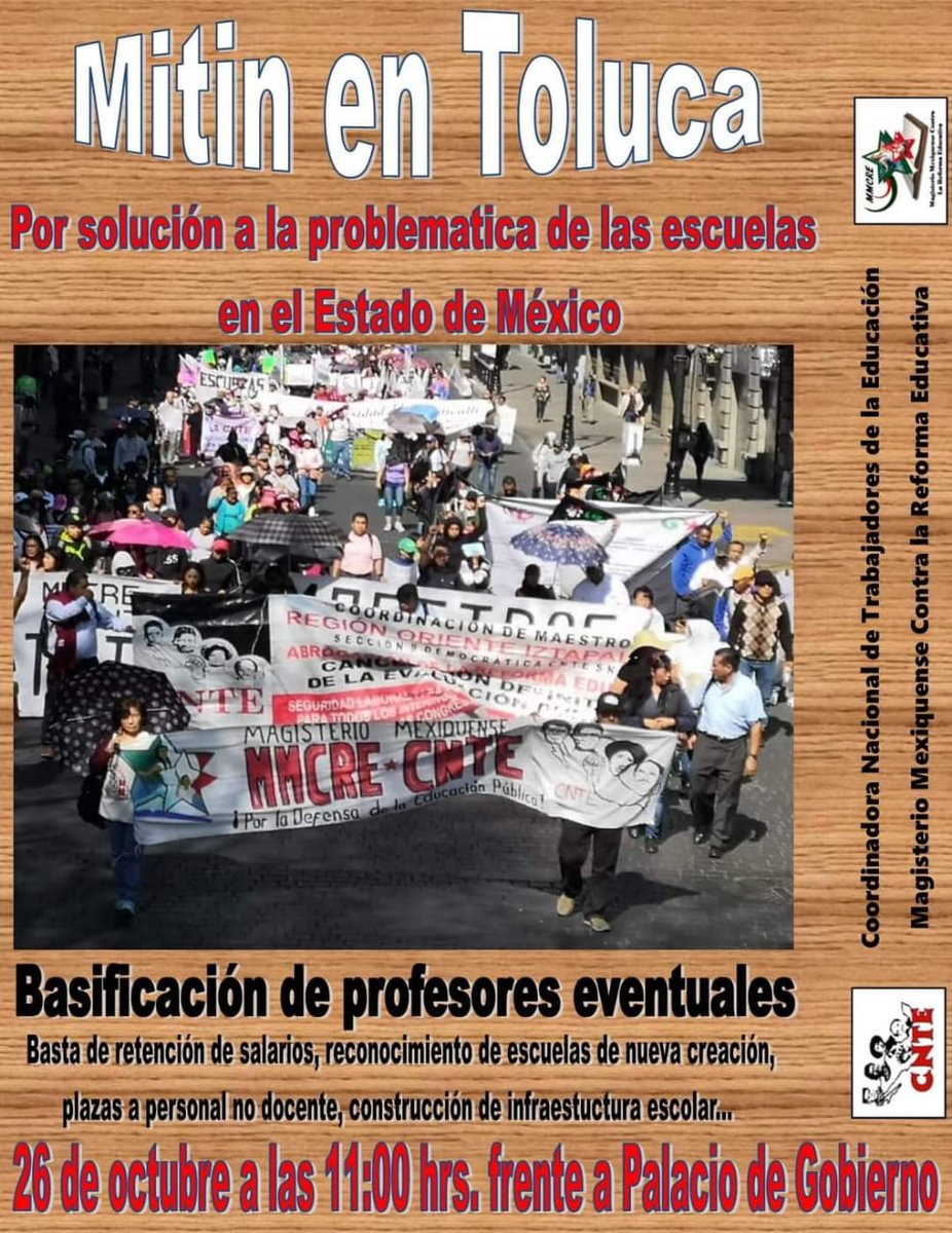 Cheri_EPO55's tweet photo. El #MMCRE #CNTE se moviliza de nueva cuenta. El secretari de Educación @geramonro05 se niega al diálogo y retiene #SalariosDocentes
@AFondoEdomex
@Quadratin_Edomx @MexiquenseR @AGENCIAMVT @AlfaDiarioMx @proceso @Arturo_Rdgz @RompevientoTV @CDHZL @PlacidoLady @_comunicadores https://t.co/bGRUYYQkEr
