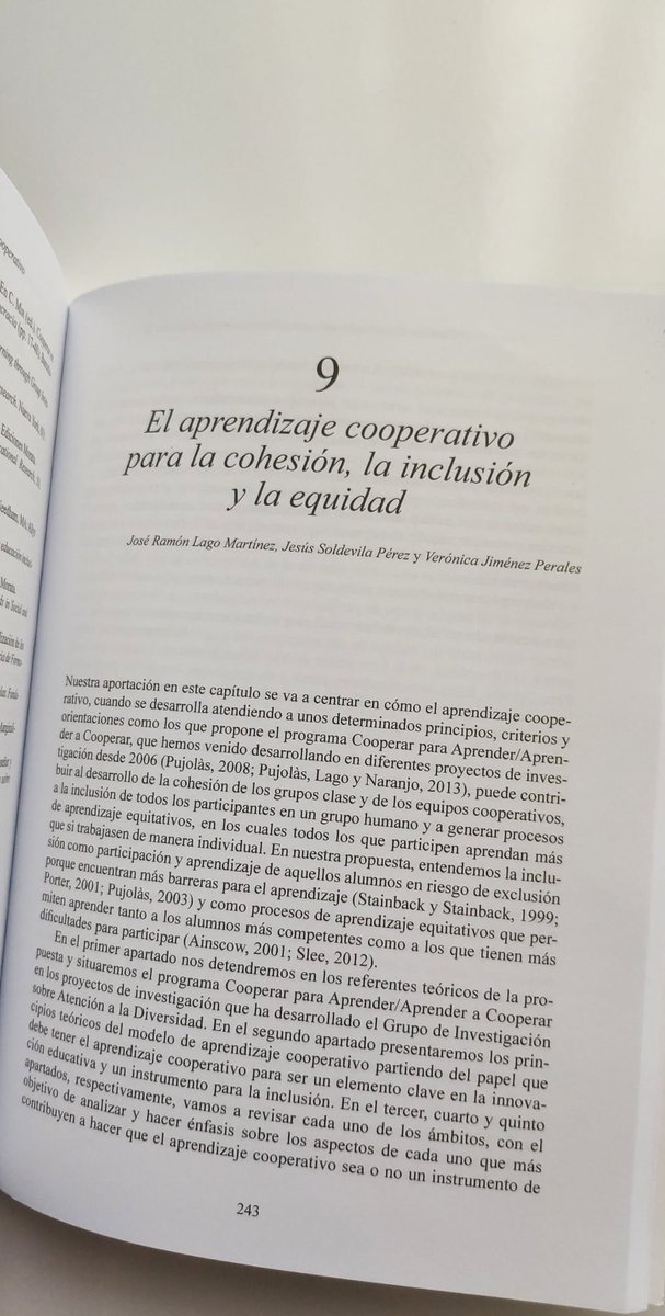 "El aprendizaje cooperativo para la cohesión, la inclusión y la equidad" de <a href="/soldevila_jesus/">Jesús Soldevila Pérez</a> <a href="/jrlagom/">Jose Ramon. Lago</a> <a href="/VJimPer2/">Verónica Jiménez</a>   capítulo bajo la coordinación de J. C. Torrego y C. Monge. @UVic_FETCH