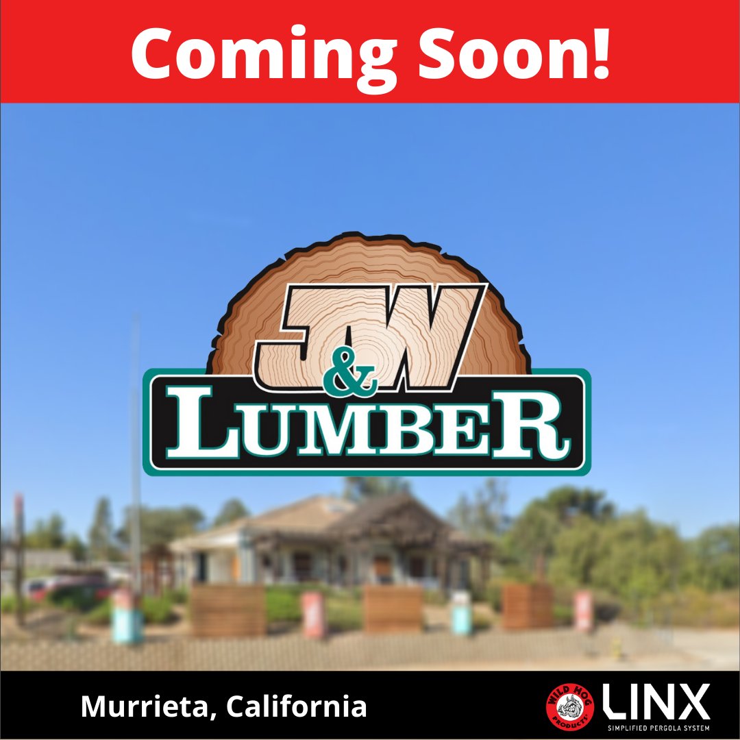 LINX Pergola is heading your way.  We're looking forward to welcoming J&amp;W Lumber in Murrieta, CA.  Coming Soon!
jwlumber.com   linxpergola.com

#diypergola #pergolabrackets #pergolakits #backyarddiy  #jwlumber #outdoorspace #wildhogproducts #diyprojects