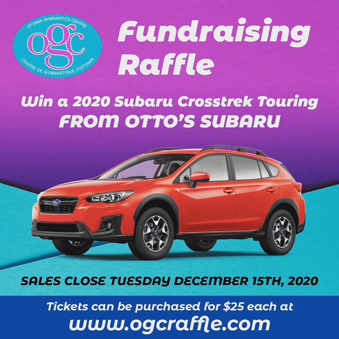 OttawaGym's tweet photo. We are all smiles under our masks! Our Fundraising Car Raffle is going on until December 15th, 2020. Head to https://t.co/vlEn45nE9d to purchase a ticket or tickets for your chance to support our athletes and WIN a 2020 Subaru Crosstrek in red! Tickets at $25 each. https://t.co/CP75Hj5gBl