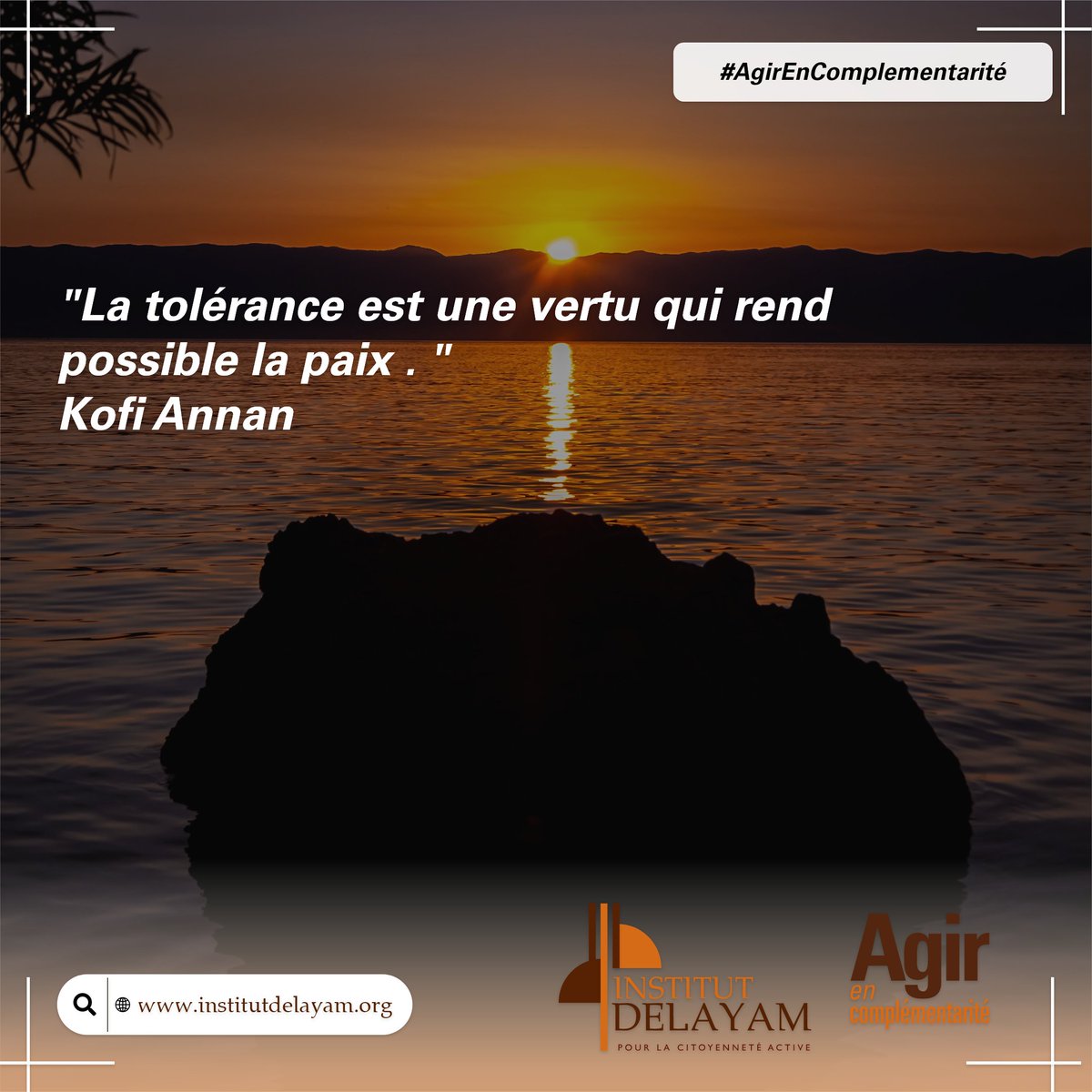 IDelayam's tweet photo. En agissant dans le sens de la tolérance nous préserverons la paix dans la cité.  Bon week-end à chaque citoyen ! #AgirEnComplémentarité https://t.co/AAb3SyT3gQ