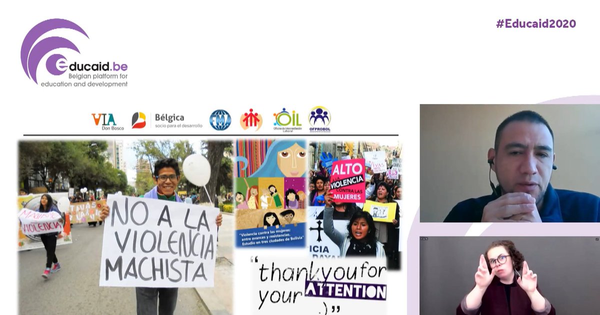 VIADonBosco's tweet photo. Onze Boliviaanse partner, Humberto Camacho, sprak gisteren tijdens de digitale conferentie van https://t.co/kAPB3huX2i rond inclusief onderwijs over het werk dat we in Bolivia doen rond gendergelijkheid. 👫🇧🇴
#Educaid2020 #InclusiveEducation #GenderEquality https://t.co/v15pusWmGq