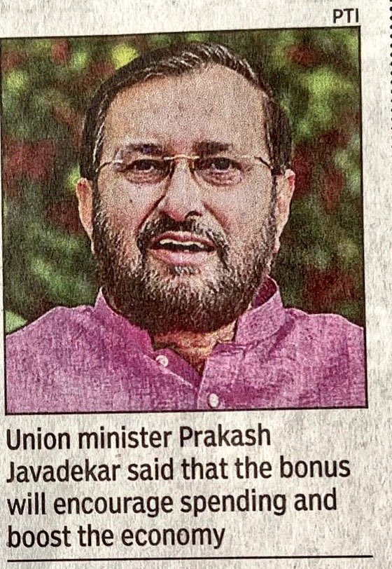 cheap_md's tweet photo. "Bonus Will Encourage Spending And Boost Economy"

“The Economy Will Go Negative By Giving Respectable Wage To The Banker”
@PrakashJavdekar @nsitharaman @Bankers_United https://t.co/bhOuTgVGca