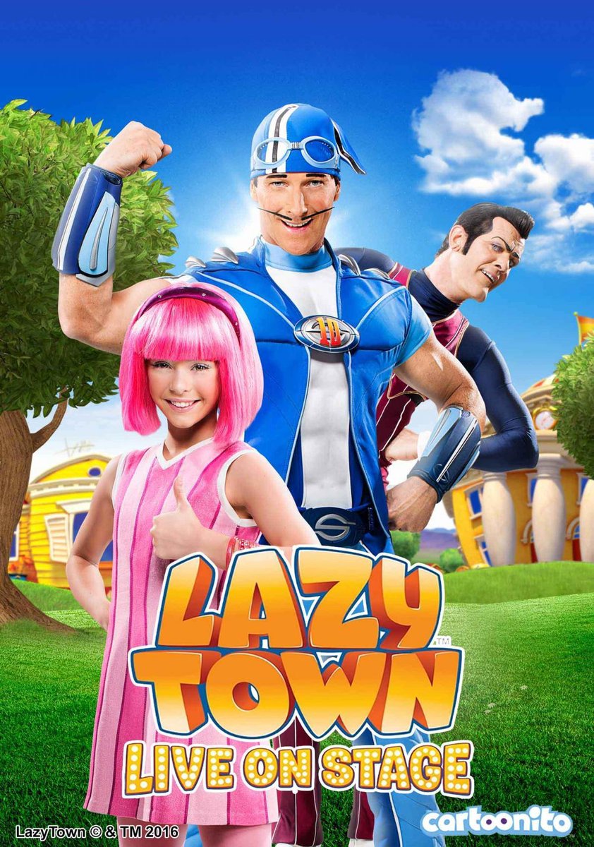 lazytown. постеры где Спортакус и Робби со Стефани выглядят как дурашливое ...