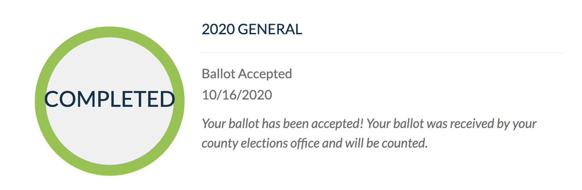 abigail_purcell's tweet photo. PSA: California voters, this tool is a really cool way to see if your ballot was received and accepted by your county elections office: https://t.co/iz9dkLlqUG https://t.co/sE9ogq6Fr9