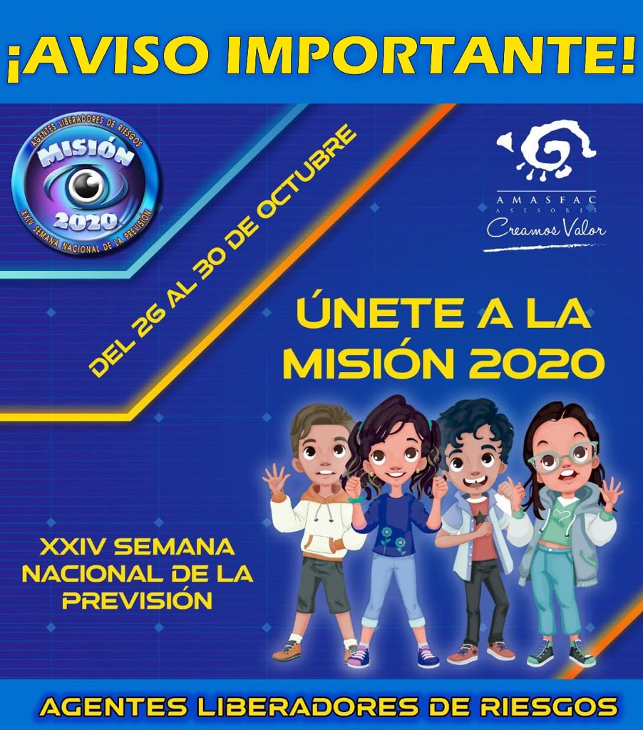 Estamos a unos días de nuestra Semana de la Prevision! Únete y participa! Agrega a tu escuela y dale la oportunidad a los niños de ganar premios!!!