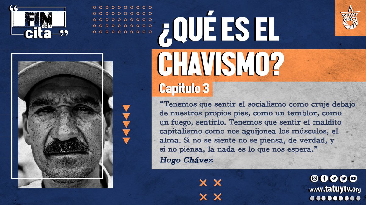 TatuyTv's tweet photo. En el tercer episodio de nuestra serie "¿Qué es el Chavismo?" ponemos la mirada en una de sus características centrales: el horizonte socialista. ¿Cómo evolucionó el proyecto del Comandante Chávez? ¿ Y cuál es la actualidad del socialismo?

Ver el vídeo: https://t.co/pQbC96s6xr https://t.co/b75Iw3QKbH