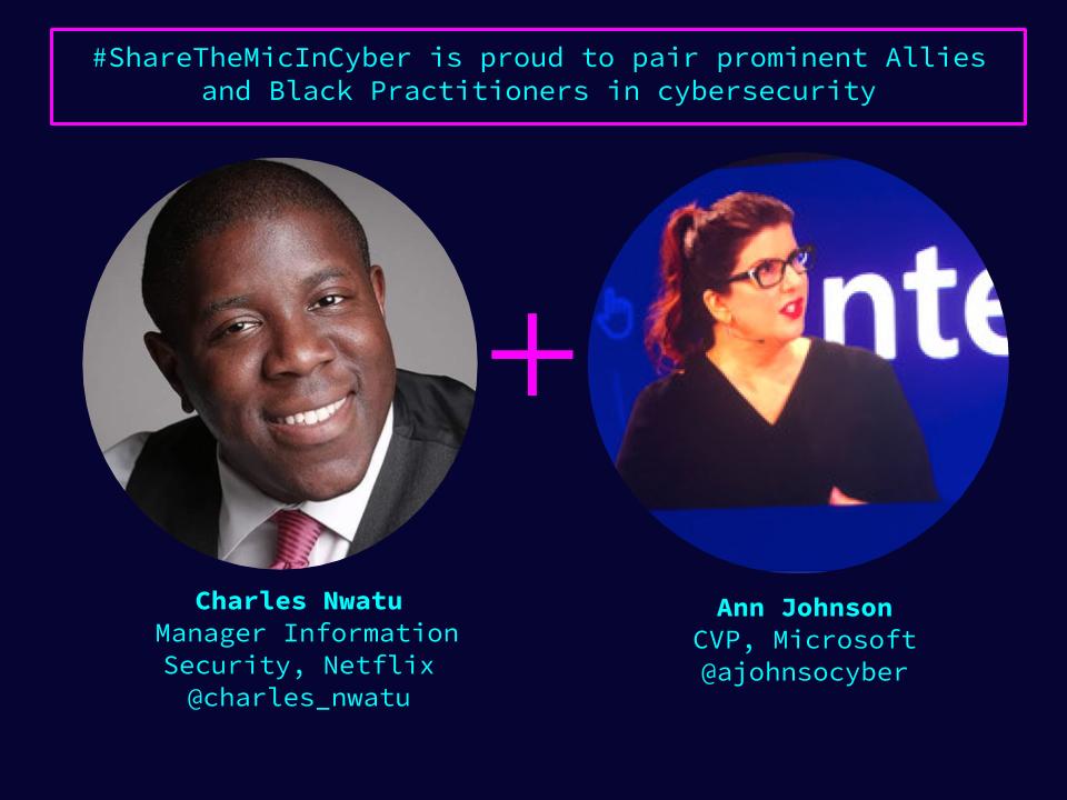charles_nwatu's tweet photo. Excited to participate in #ShareTheMicInCyber with @ajohnsocyber 

I started in DFIR and have moved into risk quantification, compliance engineering, and automation. Always looking to learn more about how to advance these areas.

#infosec #BlackTechTwitter https://t.co/zmUGoNJ0iN