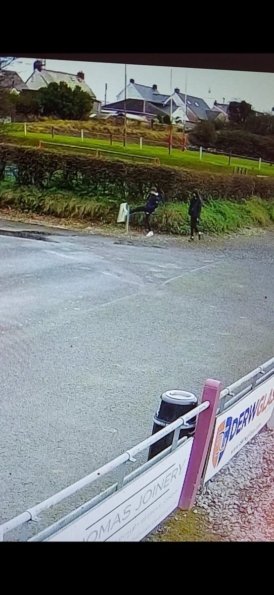 RygbiCrymych's tweet photo. Has anyone got any information on these 3 for damaging our advertising boards on Monday and then come back on Wednesday to finish the job. This is round our main pitch.

We'd also like to thank @DyfedPowys @DPPCardigan for supporting us on this.

Please RT https://t.co/S7Pbmx8zh6