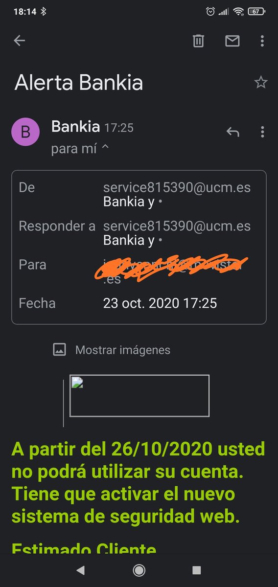 jamarjim's tweet photo. Buenas tardes @Bankia y @policia , nos acaba de llegar esto por mails a @conmarg y a mí, por si podéis hacer algo. 

Muchas gracias https://t.co/I7m0UPHZ94