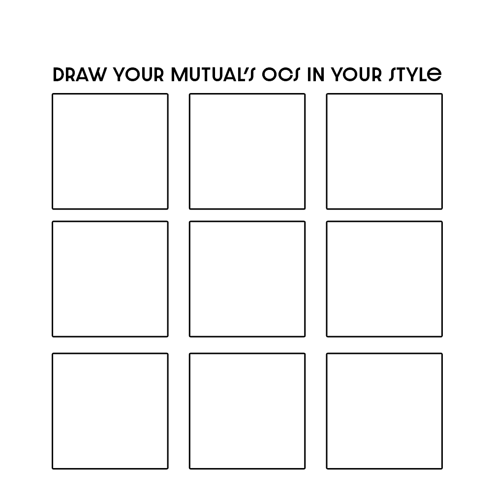 ***MUTUALS ONLY***

Taking more than 9 OCs like last time.
Mutuals, just drop a visual ref in the replies 

No deadline 
