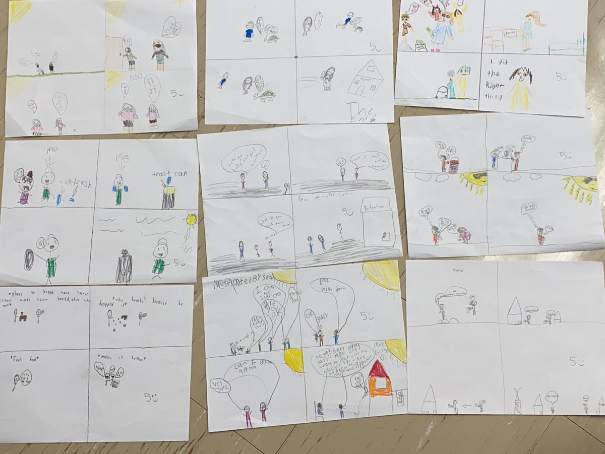 Today, 4A created storyboards on how we can listen to our conscious to make good choices. 🤩