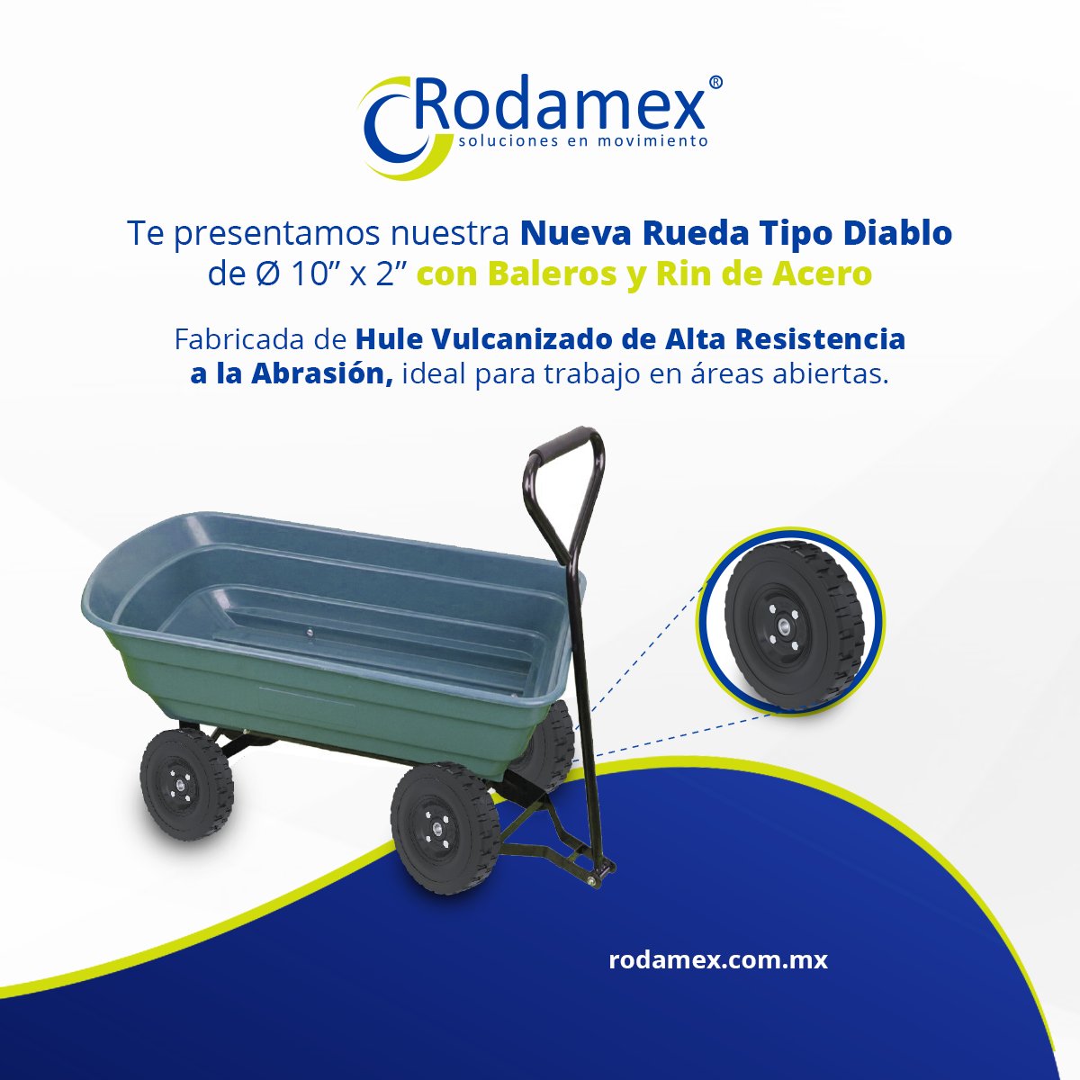 RodamexMx's tweet photo. ¡Las #Nuevas #Ruedas tipo Diablo de #Rodamex es lo que necesitas para construir las mejores carretillas!  Visita nuestra página y conoce más de estas ruedas https://t.co/X3VAC73ivY 

#SolucionesEnMovimiento #Ruedas #Rodajas #Innovación #Durabilidad https://t.co/nTI0Aap3XU