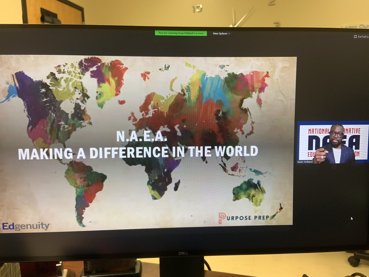 The <a href="/McClarinHS/">McClarin HS</a> Admin team is being inspired on this fabulous Friday at the 2020 National Alternative Education Conference. Awesome Keynote by <a href="/slhworldwide/">Sean Holland</a>! #Rattlerpride