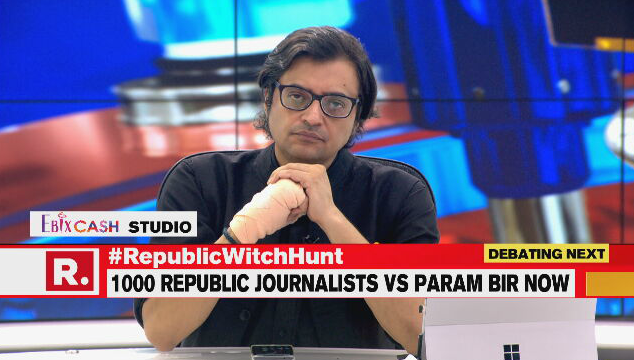 republic's tweet photo. #RepublicWitchHunt | Witch-hunt crosses all limits; 1000 Republic TV journalists booked. Tune in to watch and share your views using the hashtag - https://t.co/RZHKU3wOei https://t.co/VgjN6H9vEk