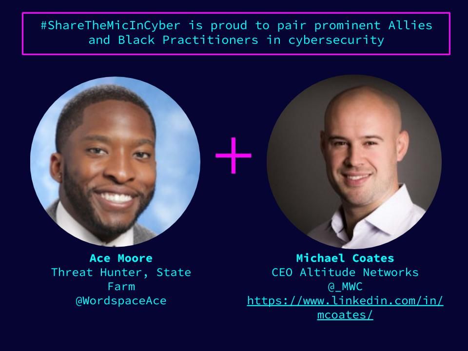 Today I'm very excited to take part in the  #sharethemicincyber campaign to amplify the work of Ace Moore ( @WordspaceAce). Follow this thread today to learn more about their passions, work and accomplishments!  #infosec