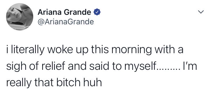 arihasntltc's tweet photo. baddest bitch @ArianaGrande https://t.co/HfJP6M1oE7