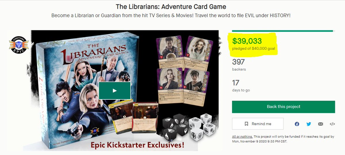 maryebrewer's tweet photo. Getting closer to their goal!! Almost there!
Keep the #donations #backtheproject #funds coming!
#EverythingEpic #TheLibrariansCardGame #boardgame
#boardgamegeek #boardgames #Kickstarter #kickstarterproject #TheLibrarians https://t.co/vSDRv3pzoz
