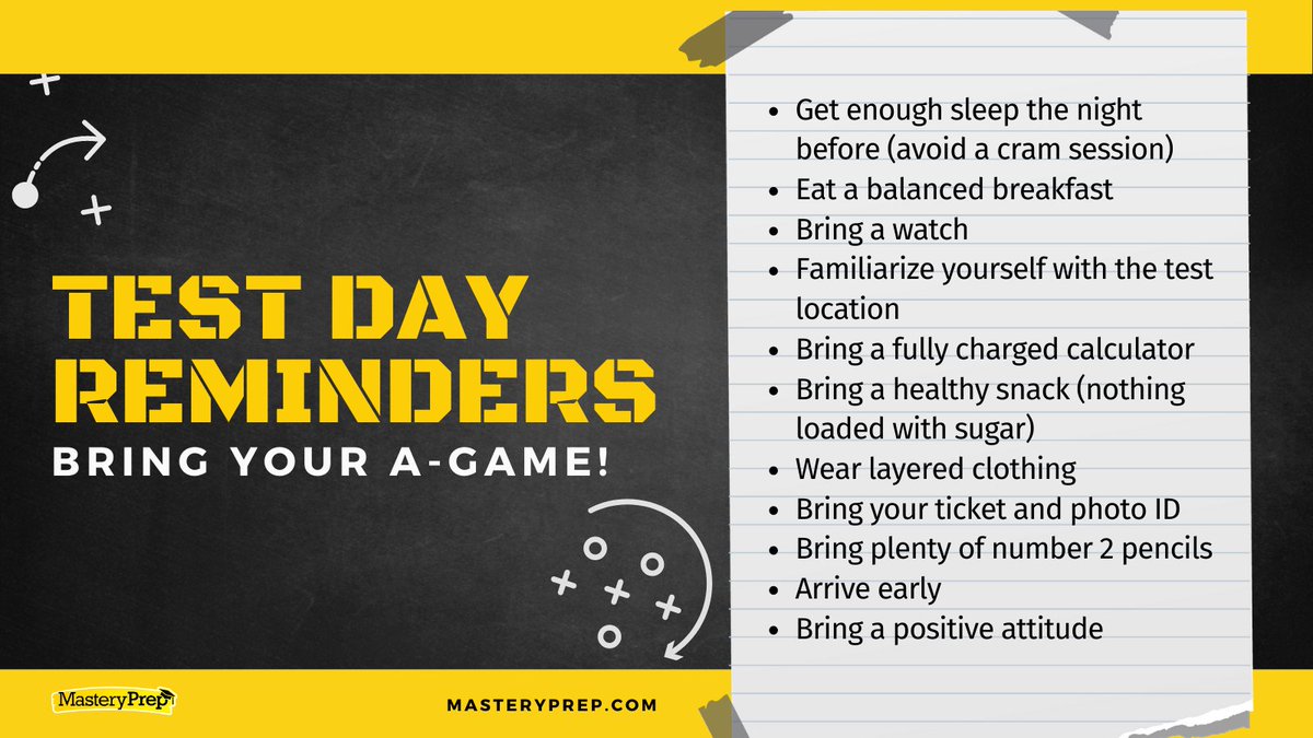 MasteryPrep's tweet image. “Confidence comes from being prepared.” —John Wooden
Preparation and mentality have a huge impact on ACT scores. These 11 test day reminders will help your students perform their absolute best on the ACT this weekend! #ACTReady #testdaytips #yougotthis