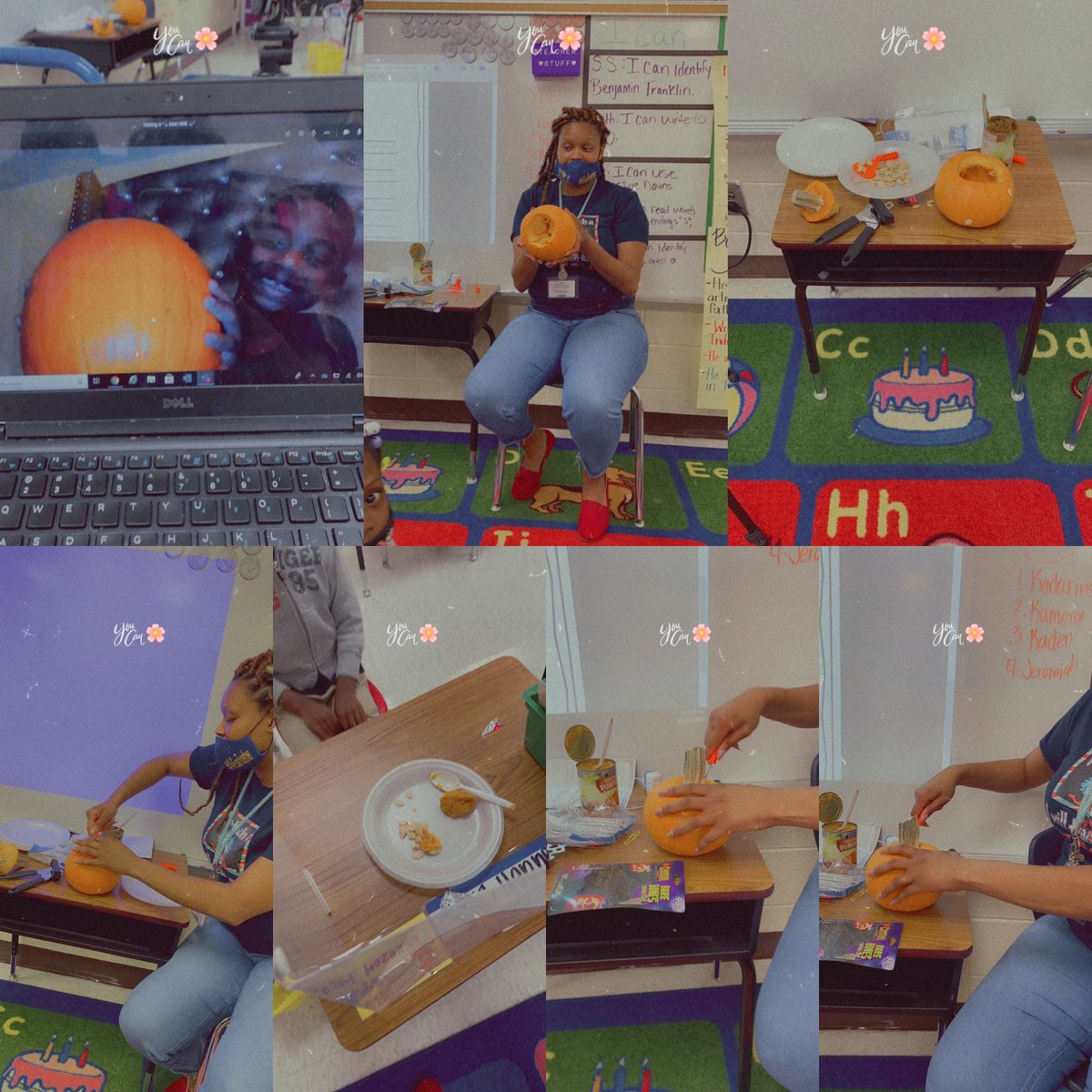 MsParham1's tweet photo. Fun Friday!!!!!! It's only right to play with pumpkins on Fun Friday. We have been reading about 5 senses all week. Now its time to apply!! Check out our virtual students login into the fun. #sllewis #1stgrade #teacher #pumpkin https://t.co/cjVRhtF3DF