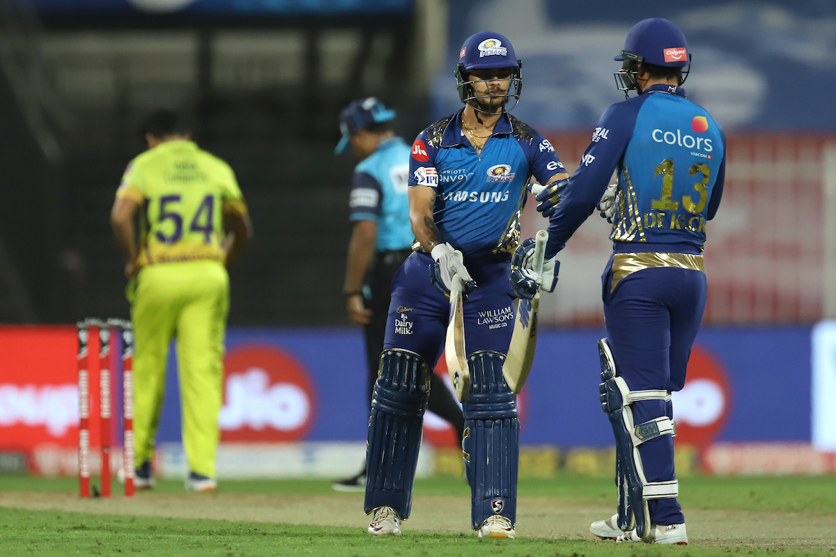 100-run partnership comes up between @ishankishan51 & @QuinnyDeKock69 👏👏
QDK celebrates it with a SIX next ball.
#Dream11IPL https://t.co/6ApoNs7hMz