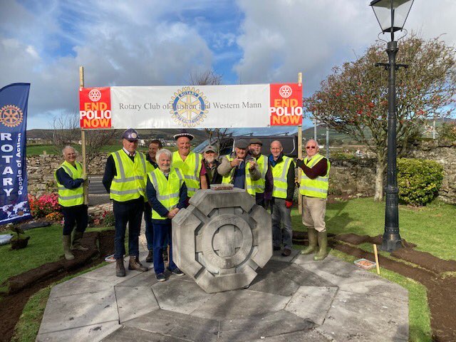 Rotary_Rushen's tweet photo. World Polio Day. @Rotary_Rushen team planting 4000 crocus bulbs in the @PortStMaryTweet Millenium Garden with the children from Port st Mary school. They were fantastic helpers. #EndPolioNow @Rotary #worldpolioday https://t.co/KJ4yb9crF5
