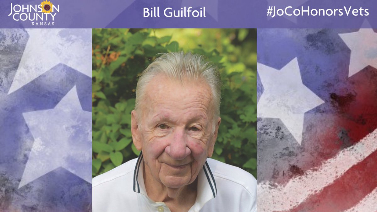 Meet Bill Guilfoil who resides in Fairway. He is a World War II veteran who served in the  @USArmy. Visit his profile to learn about a highlight of an experience or memory from WWII:  https://jocogov.org/dept/county-managers-office/blog/bill-guilfoil  #JoCoHonorsVets 