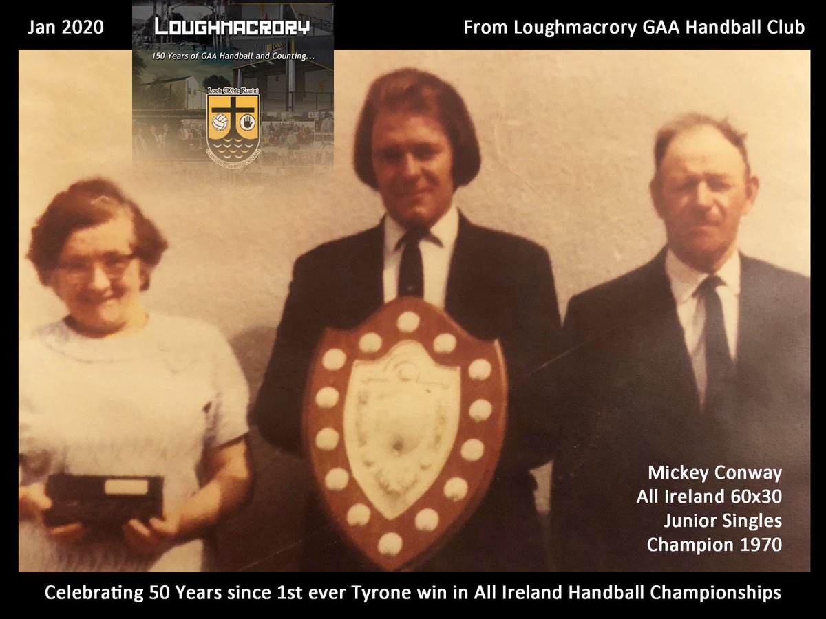 CJCurran1's tweet image. @LoughmacroryGAA Handball Club saddened to hear of the passing of the great Mickey Conway. 1st ever @TyroneGAALive Handballer to win a @GAA_Handball All Ireland C’ship- Junior Singles 60x30 champion 1970. We celebrated with Mickey in Jan, honouring the milestone 50 years later 🙏