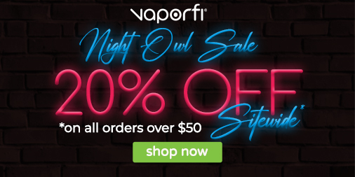 TweetCloudNine's tweet image. Starting at 6pm there’s a Night Owl sale on all #vaping products. 20% off every #vape product. Visit ow.ly/cQlB50C0bFc #ecigdeals