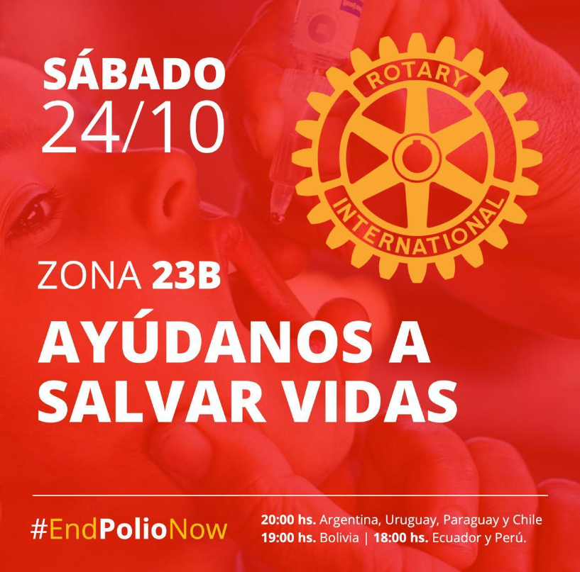 RotaryES's tweet photo. ¡La Zona23B también celebra un evento en línea este Día Mundial contra la Polio! Únete a esta celebración a las 18:00 h en Ecuador y Perú, 19:00 h en Bolivia y 20:00 h en Argentina, Uruguay, Paraguay y Chile. Más en: https://t.co/F0uslcoXwG
Inscríbete en: https://t.co/fyi1tNBHKG https://t.co/UeAEKyG3bO
