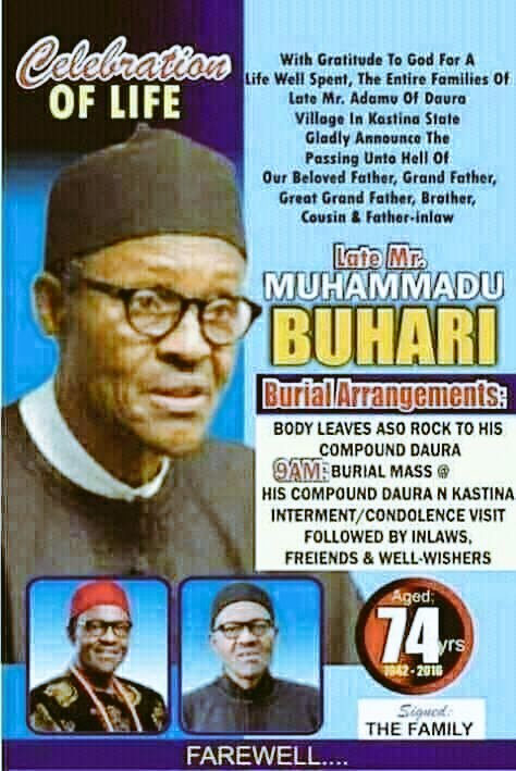 chinonsoihem's tweet photo. Please can #Nigeria government allow late #President #MuhammadBUHARI to rest in peace, and stop using his name  and be scam Nigeria's and the world, the fact remains #BUHARI is no more @NIGERIA @Eu @UN @SecPompeo @realDonaldTrump https://t.co/7u4G2X2R1g