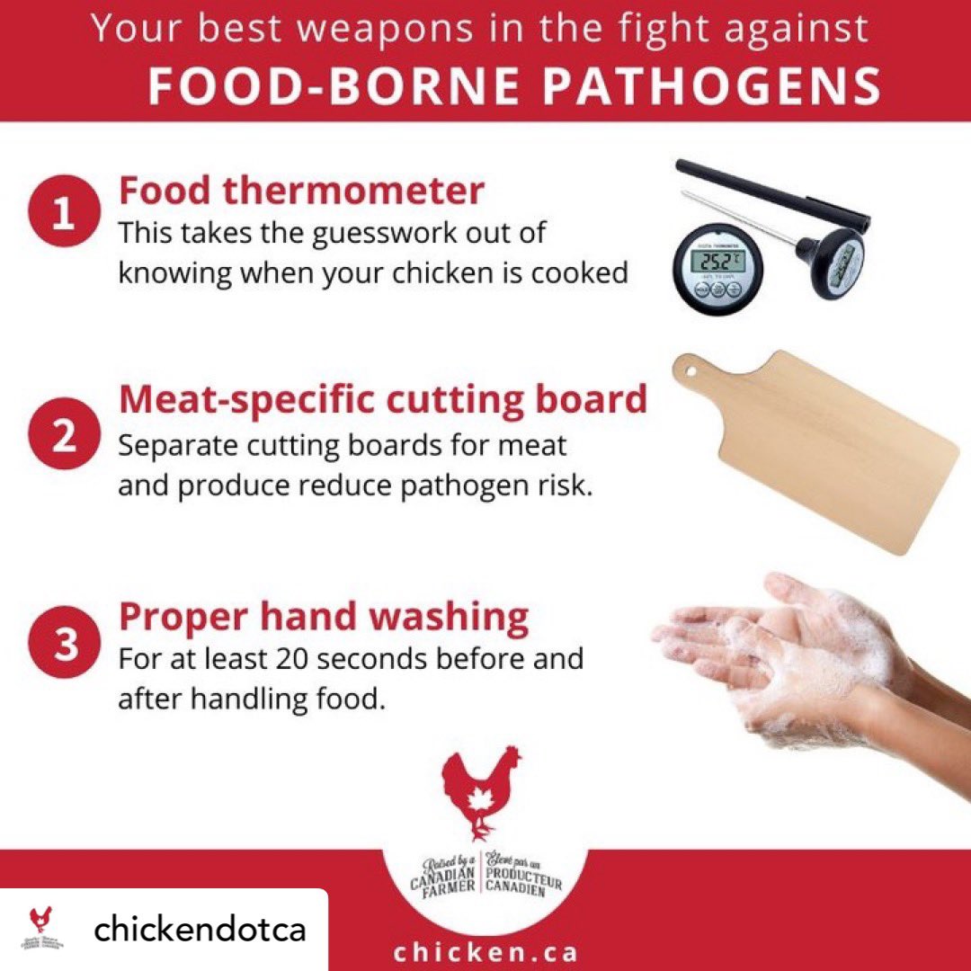 manitobachicken's tweet photo. Thank you for this important food safety graphic friends at @chickenfarmers When handling and preparing chicken, it is important to be aware of a few simple food safety guidelines.
❤️🐔
#foodsafety #safefoodhandling https://t.co/xqiSyC3iW7
