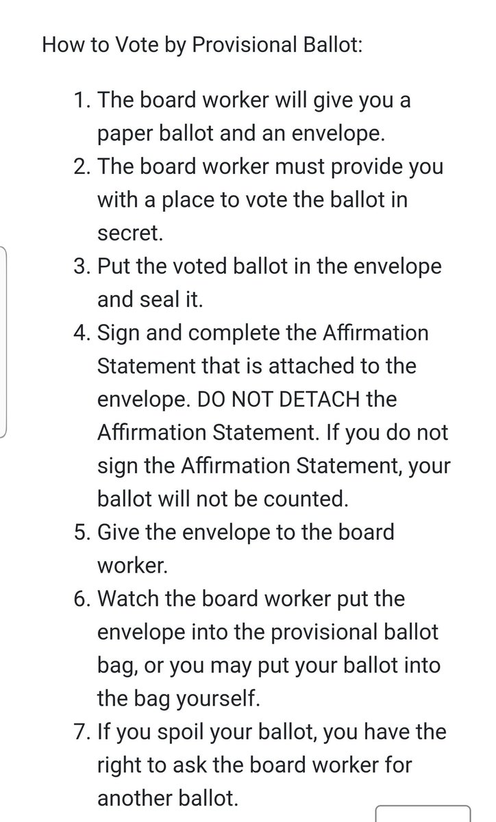 Filling out provisional is a LOT like if you had done one by mail just:- with one less envelope!- you hand it over right there, no worries about mail- poll workers can assist with Qs about process or replace ballot if you mess it up.