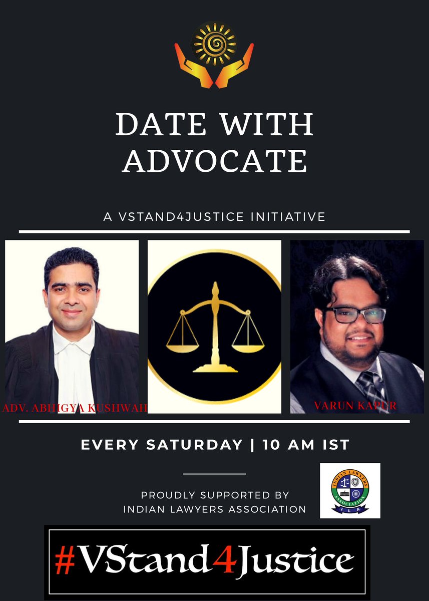 varunkapurz's tweet photo. Tomorrow morning, we continue from where we left last time on @vstand4justice platform... #SocialMedia - Do's &amp; Don'ts &amp; What can put you at risk &amp; what cannot!!! Listen in from the expert!! @AbhigyaKushwah 🙏🏻🙏🏻 Proudly supported by our Outreach Partner: #IndianLawyersAssociation https://t.co/h1jEGWPfiI