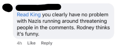 Want to know what happens when you pretend to foster a completely open discussion board/group/page/etc?This happens.Nazis and death threats.