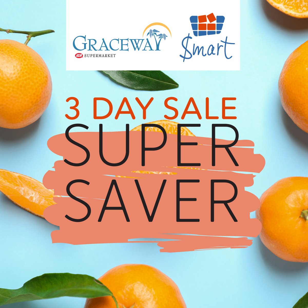 Super Saver 3 Day Sale! Starting this weekend! Get ready for hot deals and great buys! Start saving on your groceries this weekend!

⁠➡️ gracewaysupermarkets.com/savings

🗓 Dates: Saturday 24th to Monday 26th October 2020
🛒 Location: Graceway IGA and Smart Down Town, Providenciales