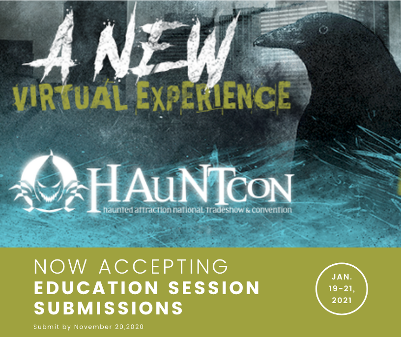 hauntcon's tweet photo. Interested in participating as a speaker in our new virtual experience for HAuNTcon 2021? Submit your session proposals by November 20. We are looking for engaging speakers, formats and topics to present virtually on Jan. 19-21, 2021! https://t.co/ZunVcPJxr9 https://t.co/RZWCh7c3FJ