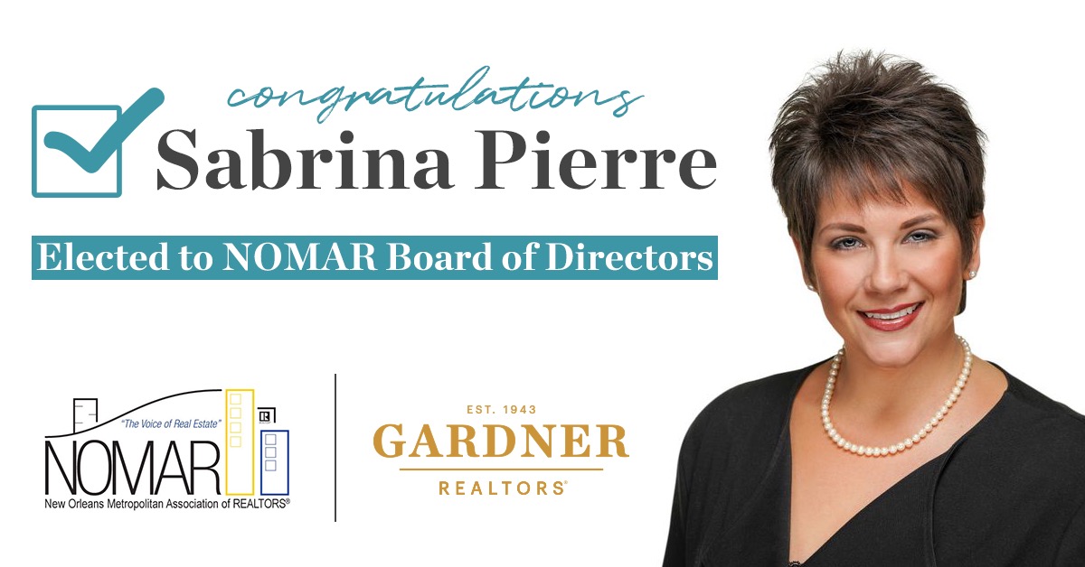 Please join us in congratulating our very own Sabrina Pierre in her election to New Orleans Metropolitan Association of REALTORS Board of Directors! We know you will serve the community well and we are so proud of you! ❤️ 🎉 ✨