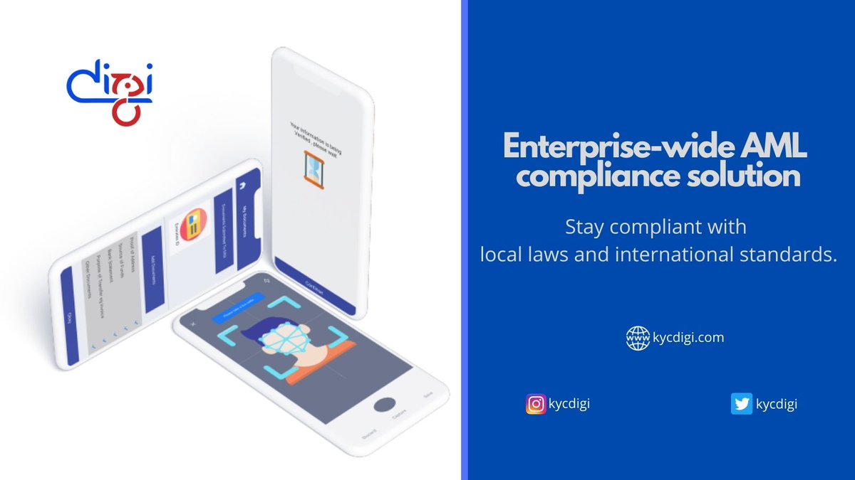 kycdigi's tweet photo. Digi Comply is an enterprise-wide AML compliance solution that assists organizations to avoid on-boarding prohibited entities using a comprehensive screening process against sanction lists, adverse media &amp; PEP databases.

https://t.co/jbCLnO3mln https://t.co/rXjYwiVQI9