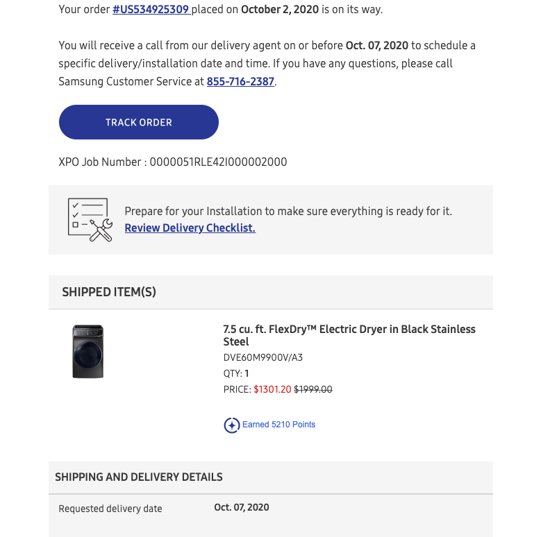 <a href="/SamsungUS/">Samsung US</a> I ordered your most high end dryer and its been 3 weeks with no call back or update. Terrible customer service and terrible communication. <a href="/XPOLogistics/">XPO</a> You guys are equally bad. You could have told me that you lost my item and we could have moved forward. #TheWorst