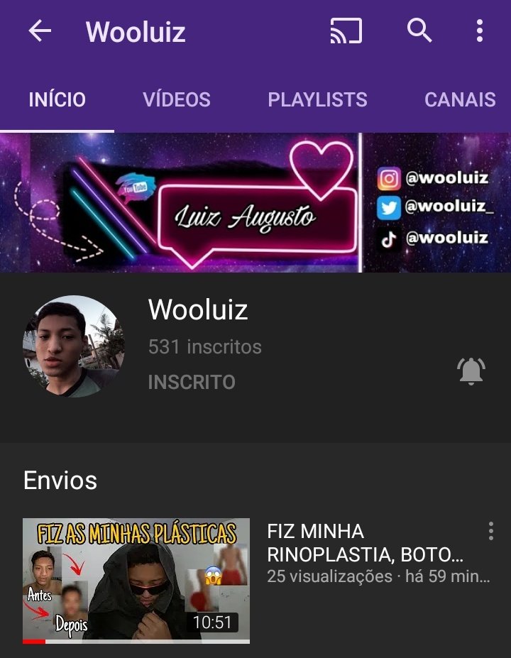 Wooluiz_'s tweet photo. GALERA TEM VÍDEO NOVO NO CANAL, ME DA UMA FORCINHA LÁ PFVV 
#40MFelipeNeto #AFasenda12 #Manaus #LGBTQpresente https://t.co/Pg4hCQxMzu
