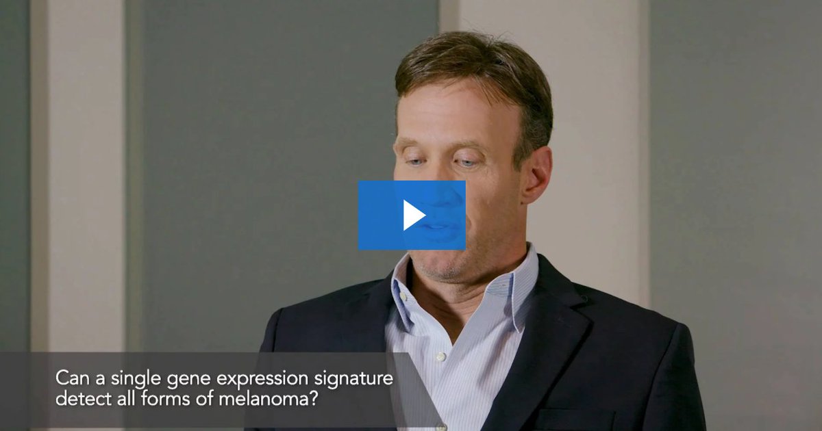 myPathMelanoma's tweet photo. Can a gene expression signature detect all of the different types of melanoma? Dr. Loren Clarke answers this question in a short video. https://t.co/AbjhXO0tlz #myPathMelanoma #Melanoma #Dermatology https://t.co/PATBk7iBK3