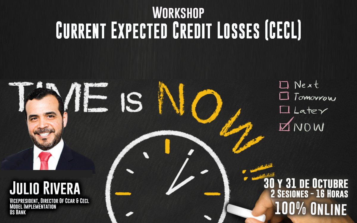 RiskMathicsFI's tweet image. #RMTC2020 #CECL #JulioRivera
riskmathics.com/landing/IFRCE_…
El presente curso cuenta con una dinámica de practicidad que tiene como objetivo principal brindar a los participantes de los conocimientos, técnicas y modelos que son necesarios para implementar CECL en sus #instituciones.