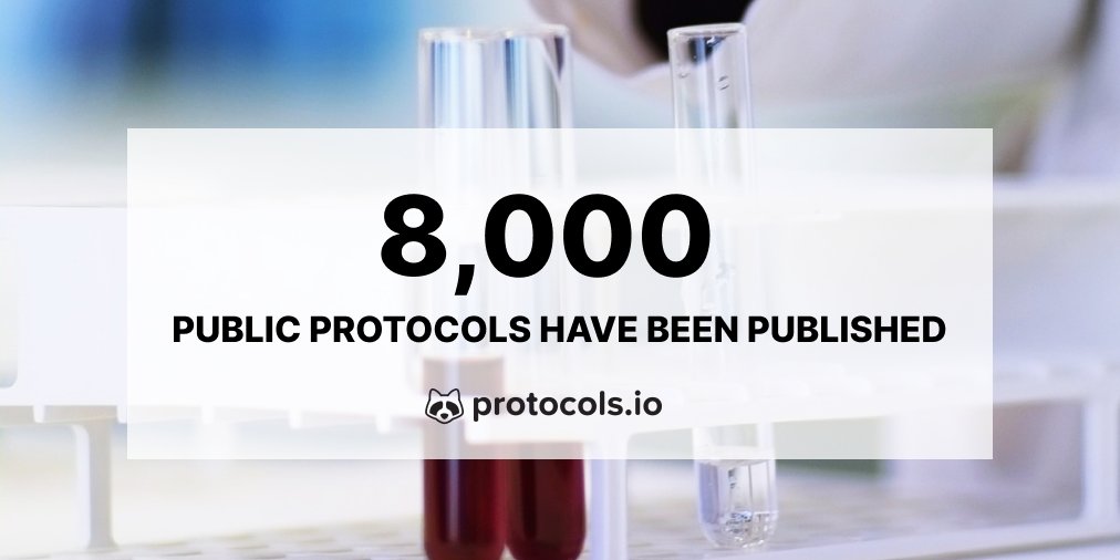 protocolsIO's tweet image. Open access has been a foundational value of protocols.io from the moment we launched in 2014.

We are grateful to everyone that has helped contribute to  reaching over 8,000 public protocols! 🦝 #OAWeek2020